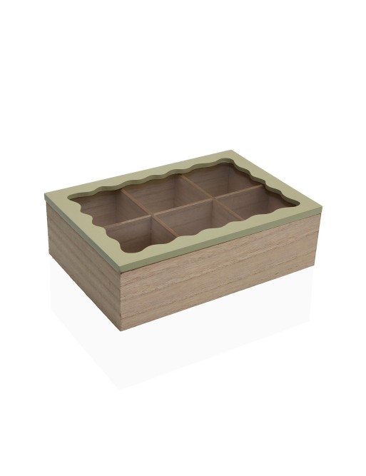 CAJA PARA TE DE MADERA BLANCA MODELO ONDAS
