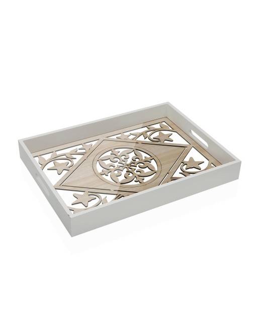 ENSEMBLE DE DEUX PLATEAUX EN BOIS NATUREL