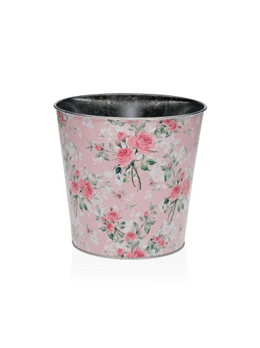 MACETA METALICA ROSA MODELO ROSAS 16,5 CM