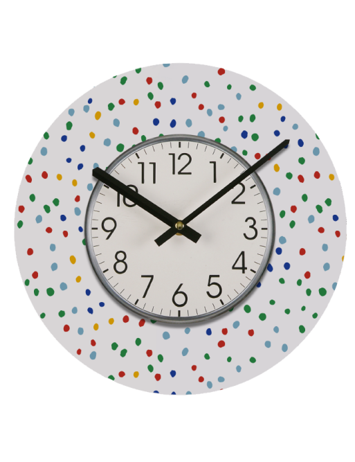 WANDUHR MIT 29 CM DURCHMESSER MODELL CONFETTI