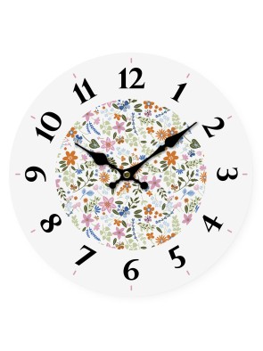 WALL CLOCK DIAMETER 29 CM MODEL PINK FLOWERS