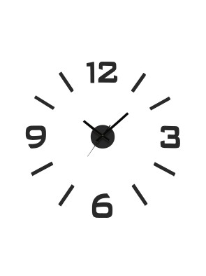 RELOJ ADHESIVO DE PARED MODELO NUMERACION NEGRO