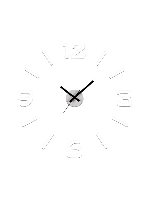 RELOJ ADHESIVO DE PARED MODELO NUMERACION BLANCO