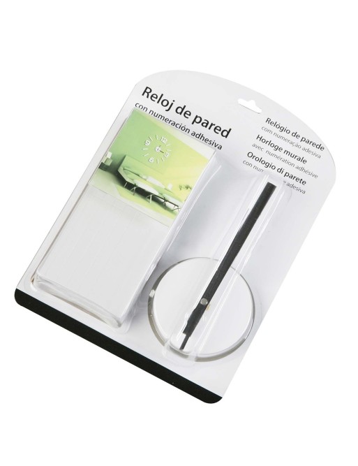 RELOJ ADHESIVO DE PARED MODELO NUMERACION BLANCO