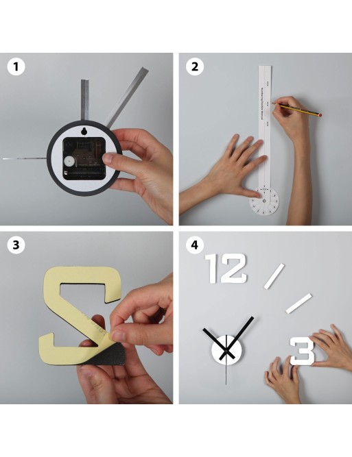 RELOJ ADHESIVO DE PARED MODELO NUMERACION BLANCO