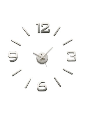 SELBSTKLEBENDE WANDUHR MODELL SILBERNE NUMMERIERUNG