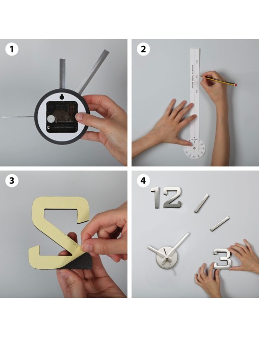 ADHESIVE WALL CLOCK MODEL SILVER NUMBERING