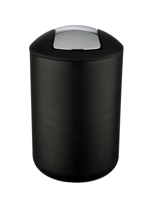 Poubelle avec couvercle basculant noir, capacité de 7 litres