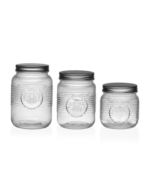 GLASS JAR CAPACITY 750 ML WITH BEE LOGO LID