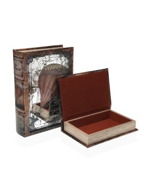 LOT DE 2 LIVRES AVEC MIROIR MAQUETTE MONTGOLFIÈRE