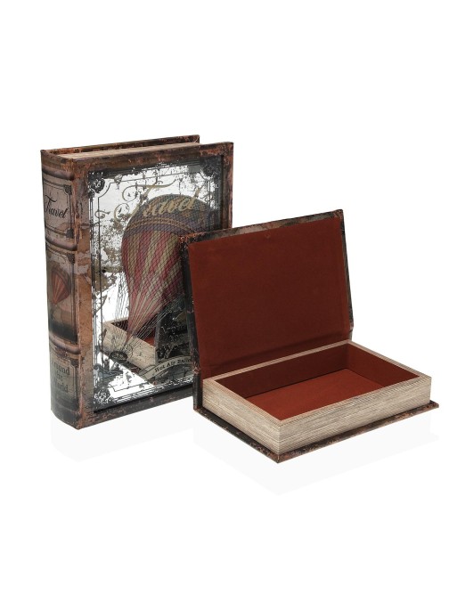 LOT DE 2 LIVRES AVEC MIROIR MAQUETTE MONTGOLFIÈRE