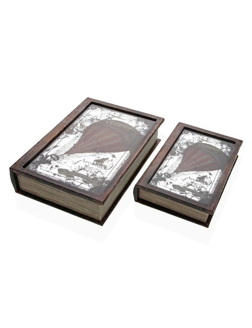 LOT DE 2 LIVRES AVEC MIROIR MAQUETTE MONTGOLFIÈRE