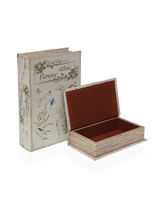 SET OF 2 STORAGE BOOKS MODEL ATLAS FLOWER