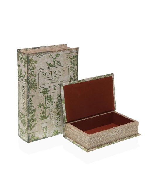 LOT DE 2 LIVRES DE RANGEMENT DE MODÈLE BOTANIQUE