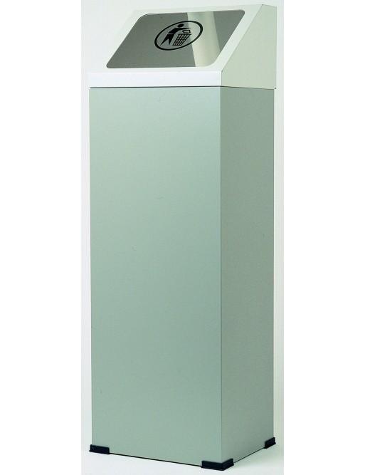 Wastepaper bin in stainless steel