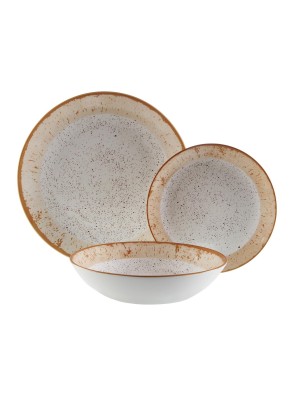 VAJILLA DE18 PIEZAS MODELO PROVENZA MARRON