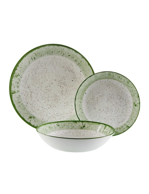 SERVICE DE TABLE MODÈLE PROVENZA VERT DE 18 PIÈCES