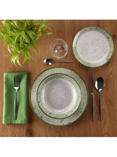 SERVICE DE TABLE MODÈLE PROVENZA VERT DE 18 PIÈCES