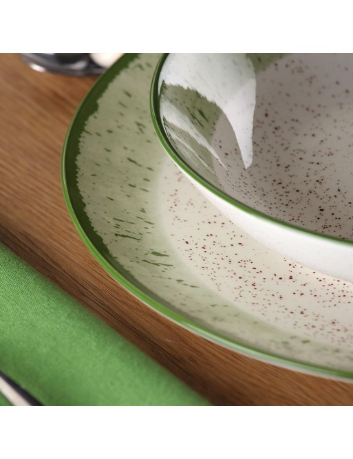 SERVICE DE TABLE MODÈLE PROVENZA VERT DE 18 PIÈCES