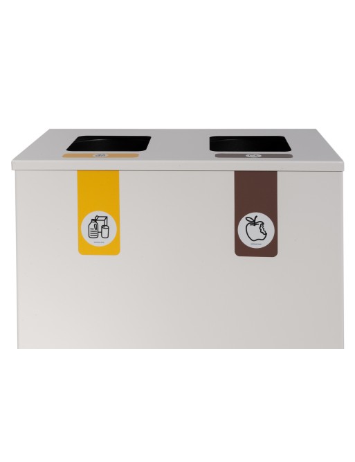 Papelera metálica de reciclaje de 2 residuos Papelera metálica de reciclaje de 2 residuos