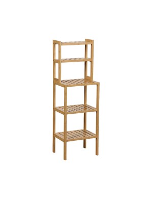 MUEBLE DE BAÑO DE BAMBÚ CON 5 ESTANTES 110x36x28 CM