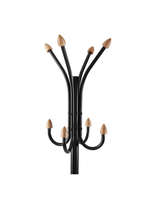 BLACK STANDING COAT RACK WITH ARROW MODEL WOODEN KNOBS