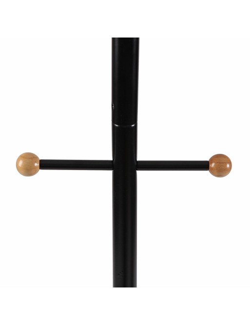 BLACK STANDING COAT RACK WITH ARROW MODEL WOODEN KNOBS