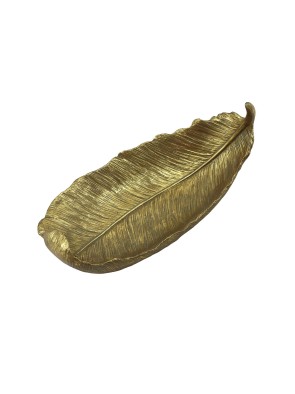 CENTRE DE TABLE EN RÉSINE FEUILLE D’OR