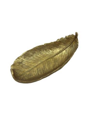 CENTRO DE MESA MODELO HOJA DE RESINA DORADA