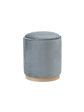 PUFF WITH STORAGE AND TRAY VELVET GRAY MODEL