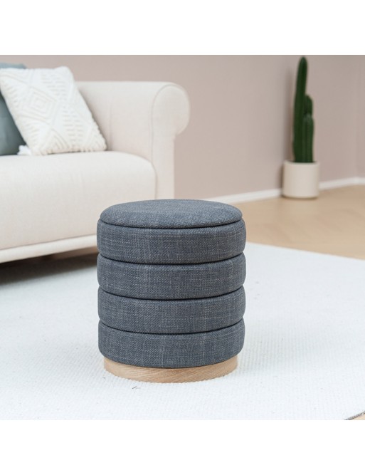 PUFF WITH STORAGE MODEL GRAY RINGS