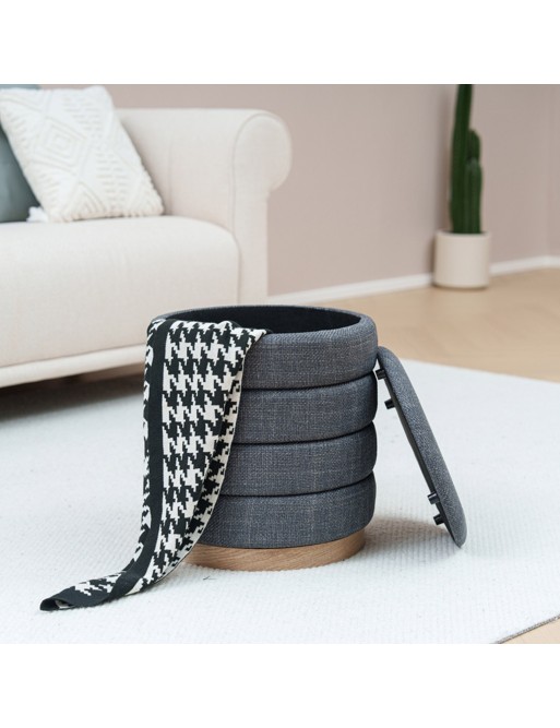 HOUPPETTE AVEC RANGEMENT MODÈLE ANNEAUX GRIS