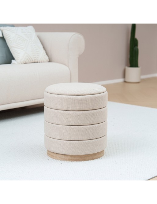BEIGE RING MODEL STORAGE PUFF