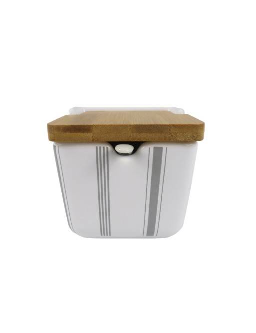 SUGAR BOWL WITH BAMBOO LID MODEL G-LINES SUGAR BOWL WITH BAMBOO LID MODEL G-LINES