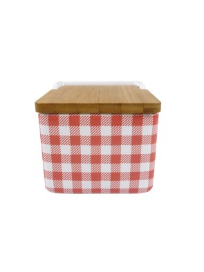 SALERO CON TAPA DE BAMBÚ MODELO VICHY ROUGE