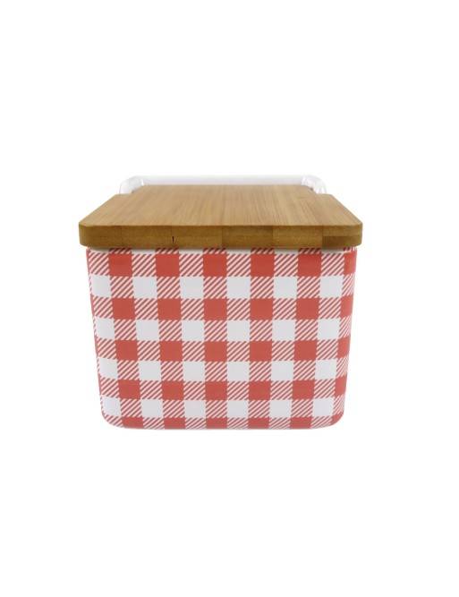 VICHY ROUGE MODELL BAMBUS-SALZSTREUER MIT DECKEL VICHY ROUGE MODELL BAMBUS-SALZSTREUER MIT DECKEL