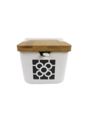 SUGAR BOWL WITH BAMBOO LID MOSAIC MODEL FROM BILBAO