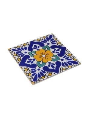 QUADRATISCHES TISCHSET MODELL BLAU UND GELB FLIESE