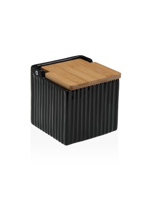 SALIÈRE CARRÉE MODÈLE RAYURES NOIRES