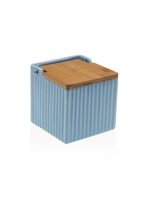 SQUARE SALT SHAKER MODEL PASTEL BLUE STRIPES