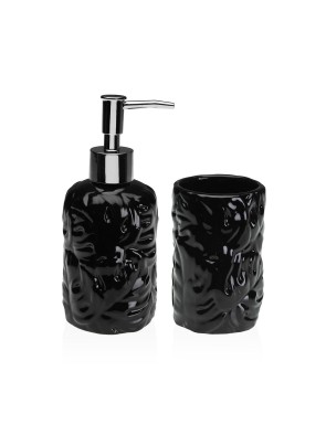 ENSEMBLE DE SALLE DE BAIN AVEC 2 PIÈCES MODÈLE BLACK LEAVES