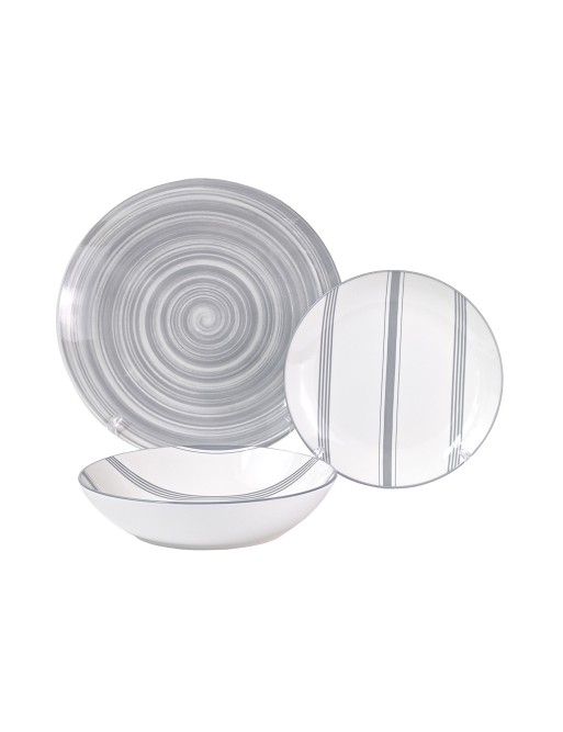 VAJILLA DE 18 PIEZAS MODELO GRAVEL