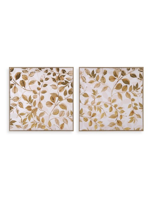 TOILE ENCADRÉE AVEC FEUILLE MODÈLE FEUILLES 50x50 CM TOILE ENCADRÉE AVEC FEUILLE MODÈLE FEUILLES 50x50 CM