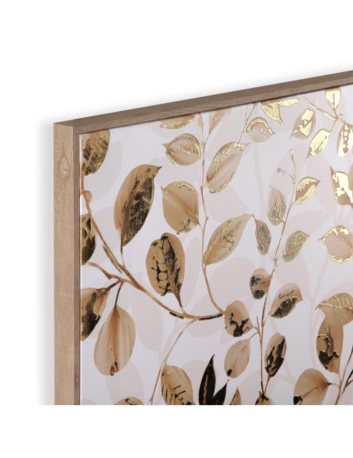 TOILE ENCADRÉE AVEC FEUILLE MODÈLE FEUILLES 50x50 CM TOILE ENCADRÉE AVEC FEUILLE MODÈLE FEUILLES 50x50 CM