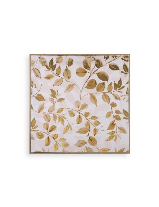 CANVAS FRAMED WITH SHEET MODEL LEAVES 50x50 CM