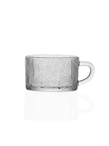 GLASS MUG MODEL LEAVES 400 ML