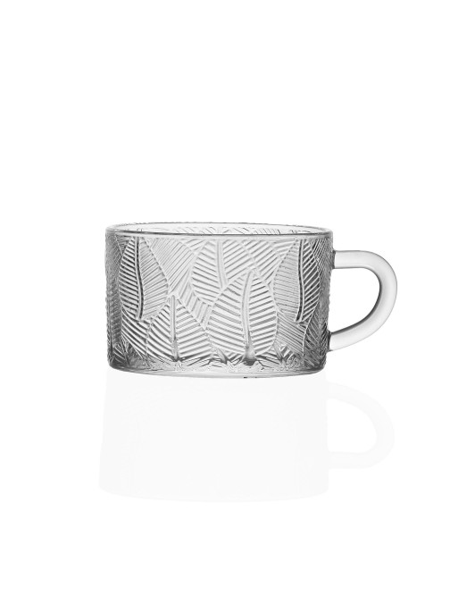 MUG EN VERRE MODÈLE FEUILLES 400 ML MUG EN VERRE MODÈLE FEUILLES 400 ML