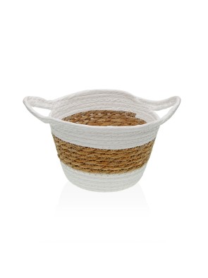 CESTA REDONDA MODELO ASAS COLOR BLANCO