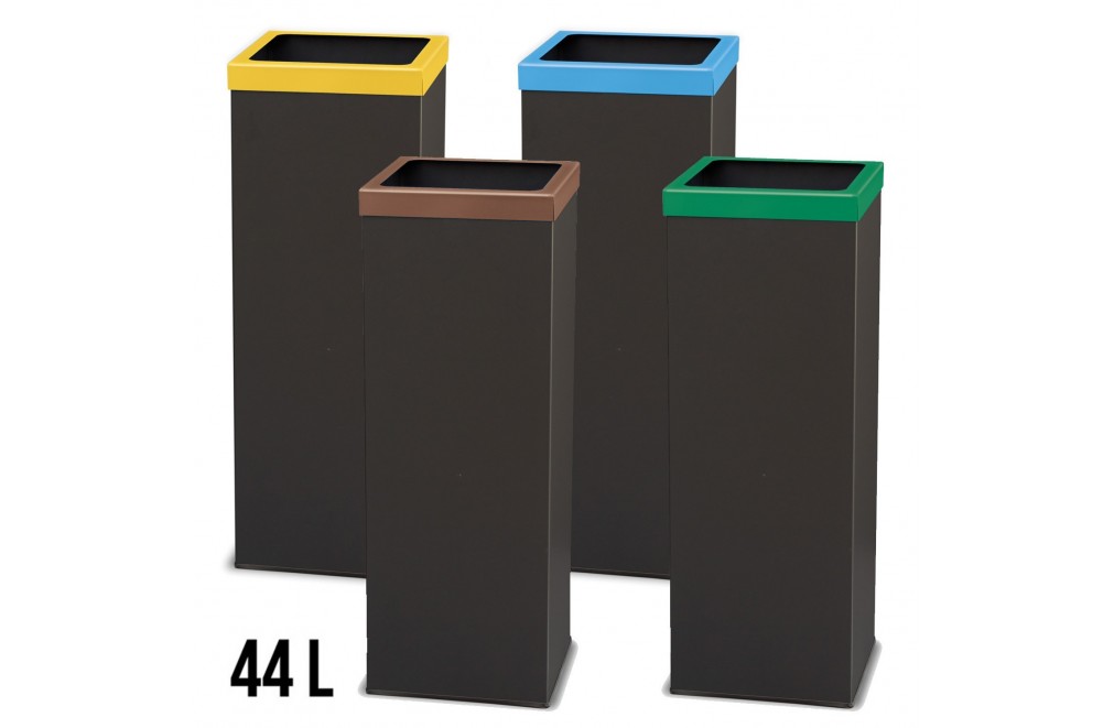 Papelera de reciclaje metálica 44 Litros 71 x 25 cm.