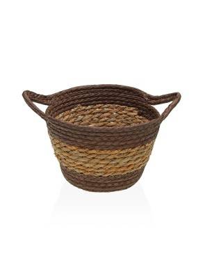 PANIER ROND MODÈLE POIGNÉES MARRON